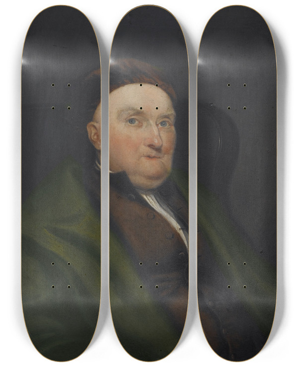 Triptych art skateboard deck of John Vanderlyn Elias Boudinot by John Vanderlyn (1775-1852)