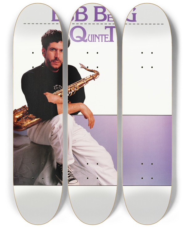 Triptych art skateboard deck of Us Information Agency Bob Berg Quartet by U S Information Agency (1953-1999)