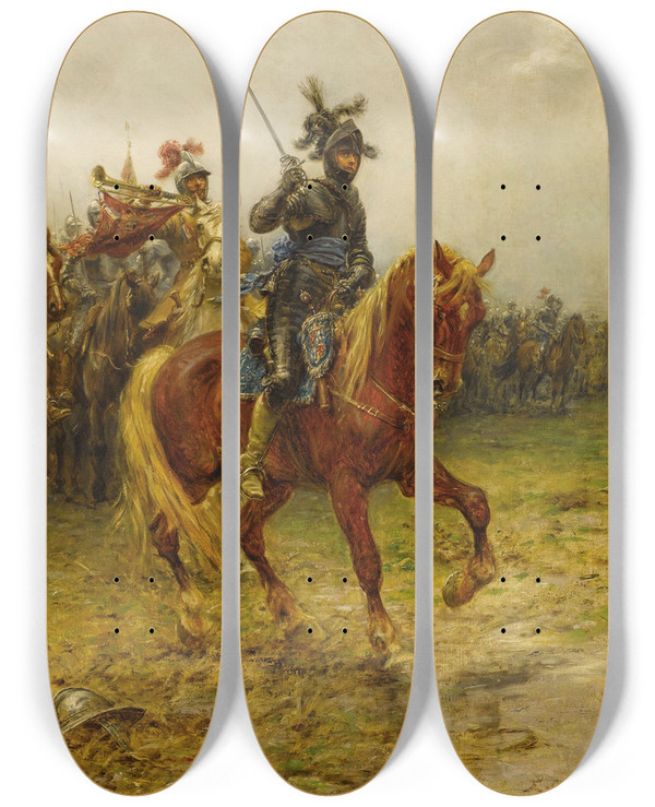 Triptych art skateboard deck of Ernest Crofts Prince Rupert by Ernest Crofts (1847-1911)