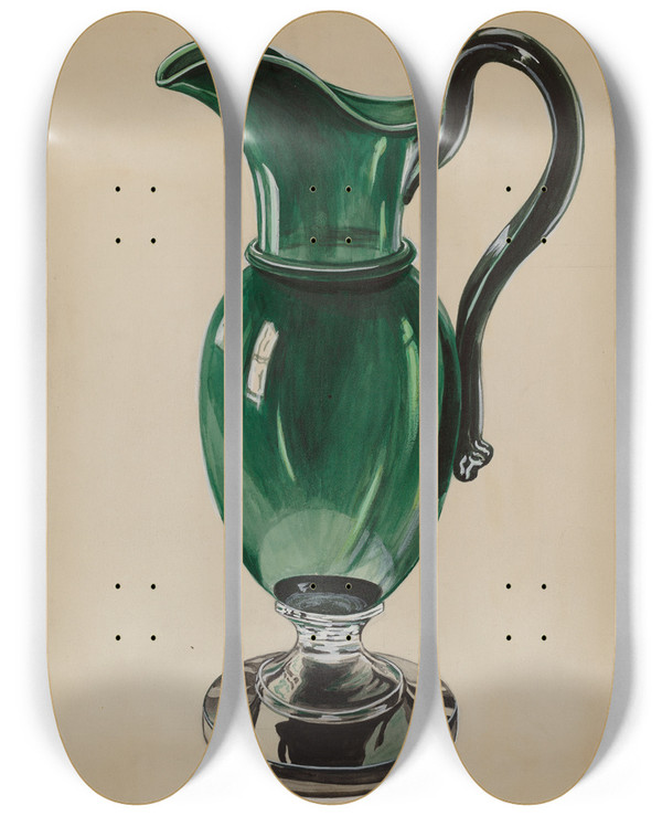 Triptych art skateboard deck of Robert Stewart Pitcher_1 by Robert Stewart (20-)