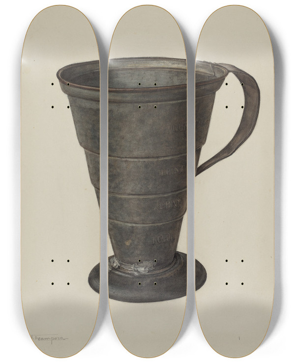 Triptych art skateboard deck of Amelia Tuccio Graduated Measure by Amelia Tuccio (20-)