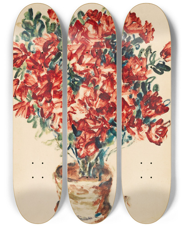Triptych art skateboard deck of Christian Rohlfs Azalee by Christian Rohlfs (1849-1938)