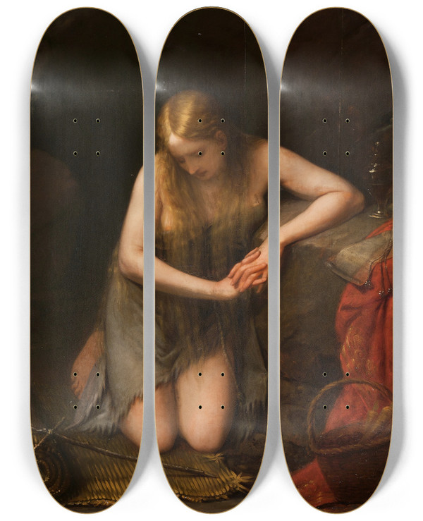 Triptych art skateboard deck of Natale Schiavone Die Bende Magdalena by Natale Schiavone (1777-1858)