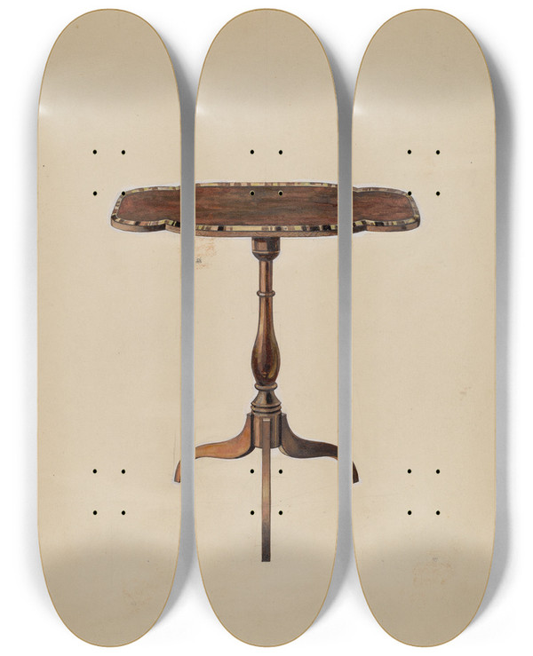 Triptych art skateboard deck of American 20Th Century Table_3 by American 20Th Century