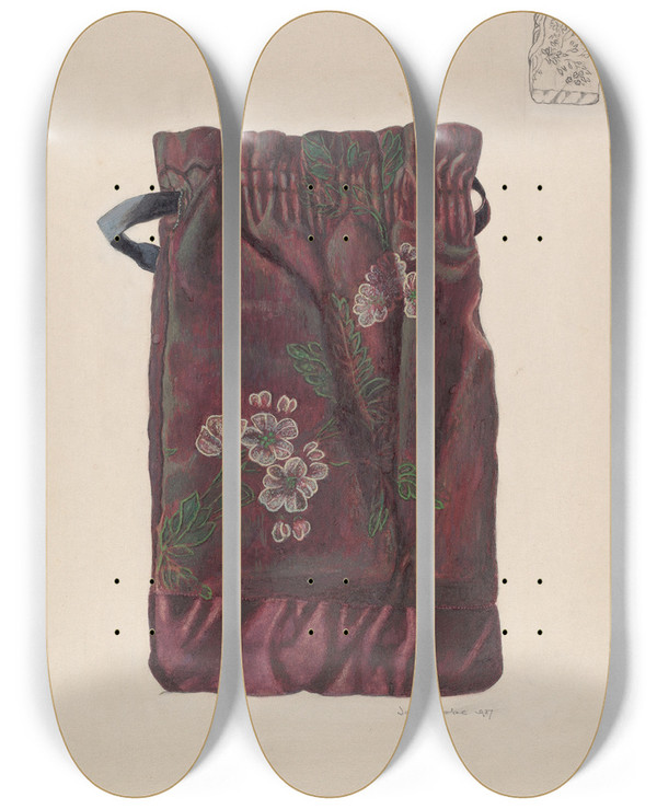 Triptych art skateboard deck of John Cooke Reticule by John Cooke