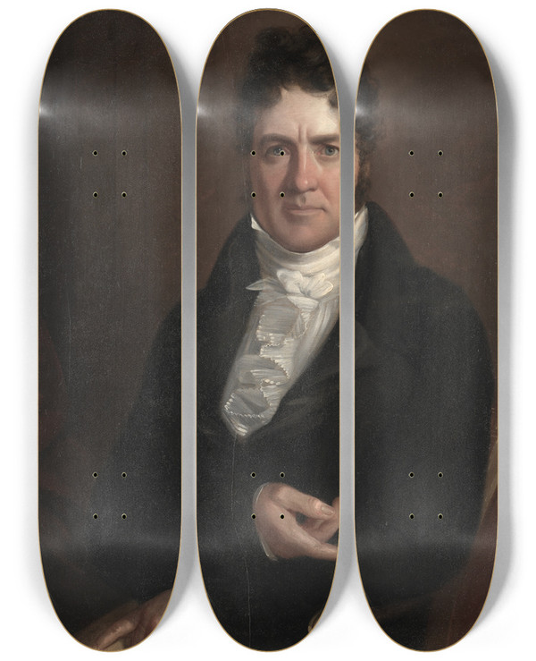 Triptych art skateboard deck of John Wesley Jarvis Thomas Abthorpe Cooper by John Wesley Jarvis (1781-1840)