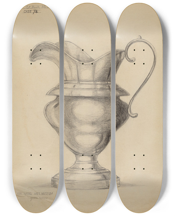 Triptych art skateboard deck of John Garay Silver Pitcher_2 by John Garay