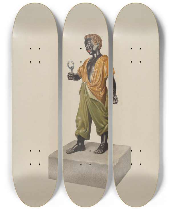 Triptych art skateboard deck of David P Willoughby Hitching Post_2 by David P Willoughby