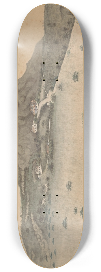 Jacob Hendrik van de Poll - Gezicht op de plantage Plantersrust op Curaao 8.25 inch art skate deck