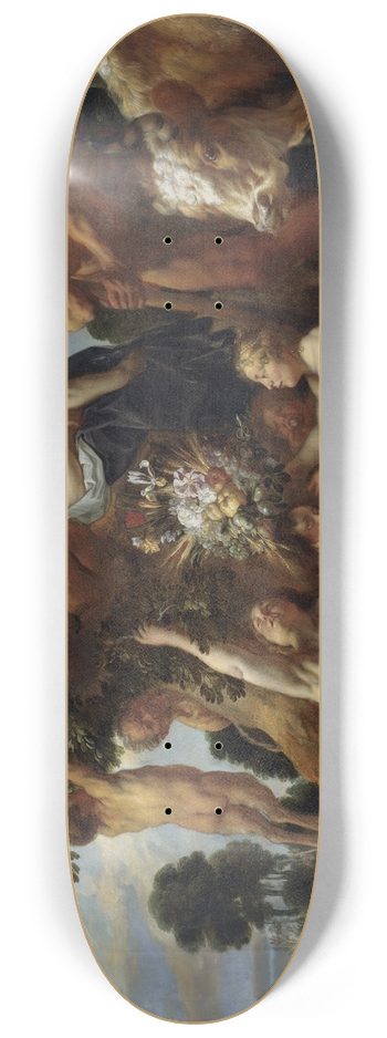 Jacob Jordaens - Achelous Defeated by Hercules. The Origin of the Cornucopia. (Allegory of Fruitfulness) 8.25 inch art skate deck