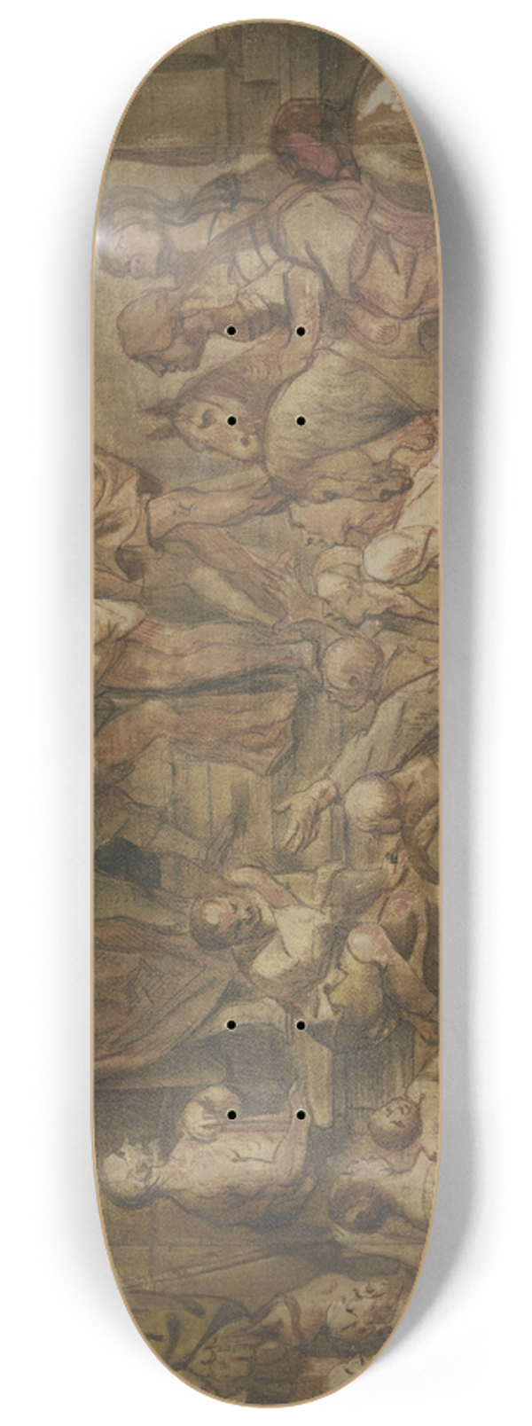 Jacob Jordaens - Flagellation of the wrongdoers 8.25 inch art skate deck