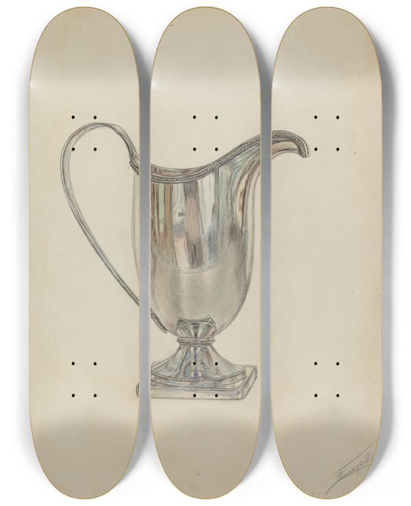 Triptych art skateboard deck of Frank Fumagalli Silver Pitcher_4 by Frank Fumagalli (20-)