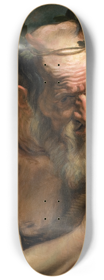 Jacob Jordaens - Old Satyr Holding a Flute 8.25 inch art skate deck