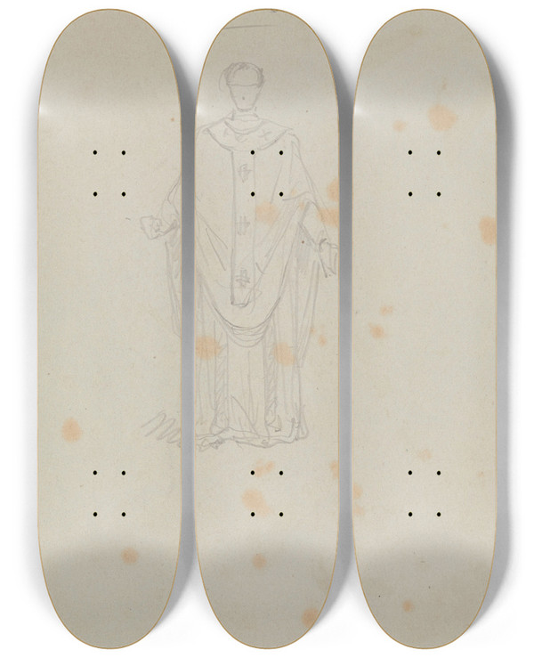 Triptych art skateboard deck of Nicaise De Keyser Saint Stephen by Nicaise De Keyser (1813-1887)