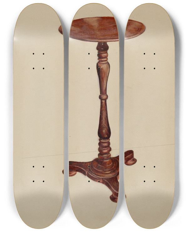 Triptych art skateboard deck of Mccarthy And Donald Donovan Occasional Table_2 by McCarthy and Donald Donovan