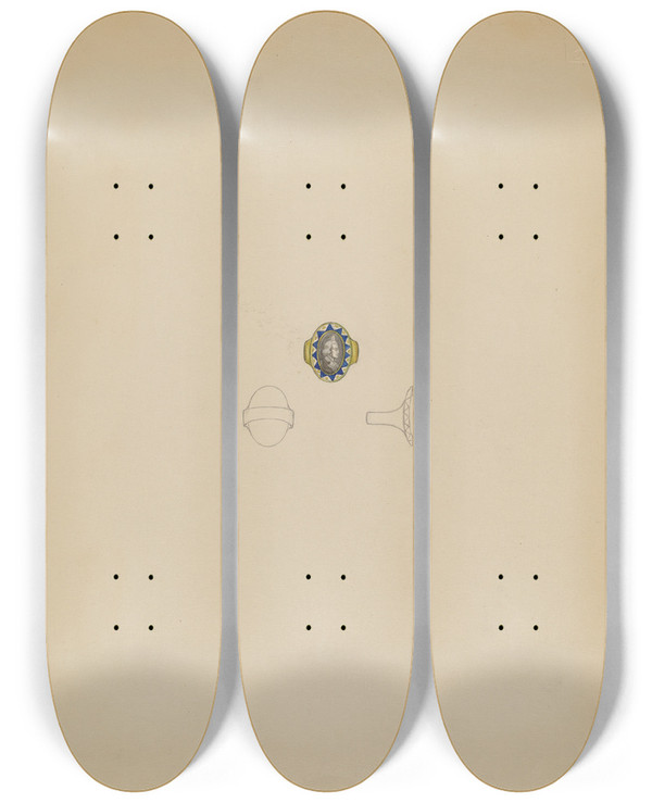 Triptych art skateboard deck of Michael Fenga Memorial Ring_2 by Michael Fenga (20-)