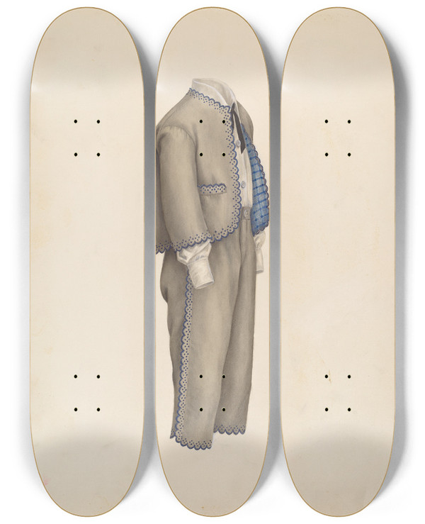 Triptych art skateboard deck of Henry De Wolfe Boys Suit_4 by Henry De Wolfe