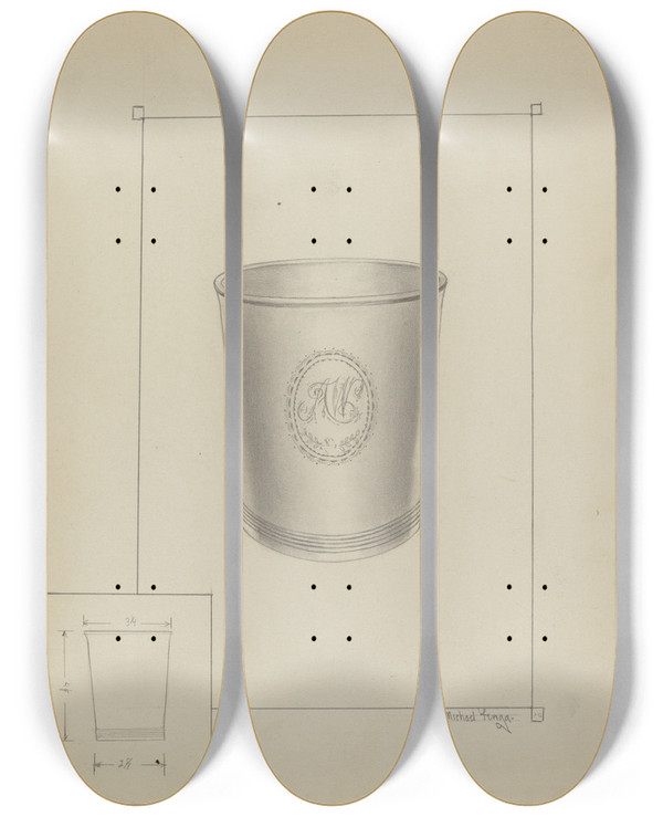 Triptych art skateboard deck of Michael Fenga Silver Beaker_1 by Michael Fenga (20-)