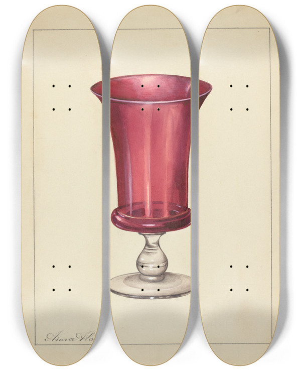 Triptych art skateboard deck of Anna Aloisi Vase_1 by Anna Aloisi