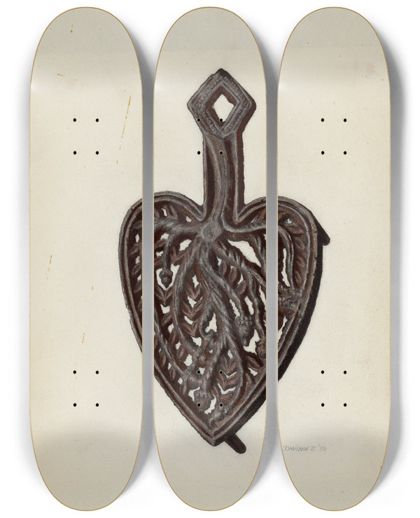 Triptych art skateboard deck of Austin L Davison Iron Stand_1 by Austin L Davison