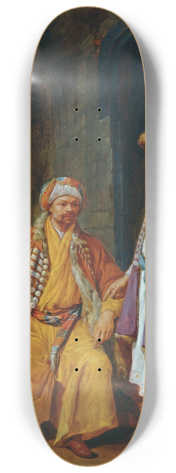 Jacob Toorenvliet - Two Turkish Merchants Conversing 8.25 inch art skate deck