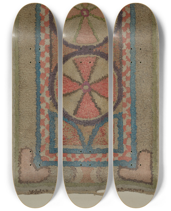 Triptych art skateboard deck of Orville A Carroll Shaker Tufted Wool Rug by Orville A Carroll