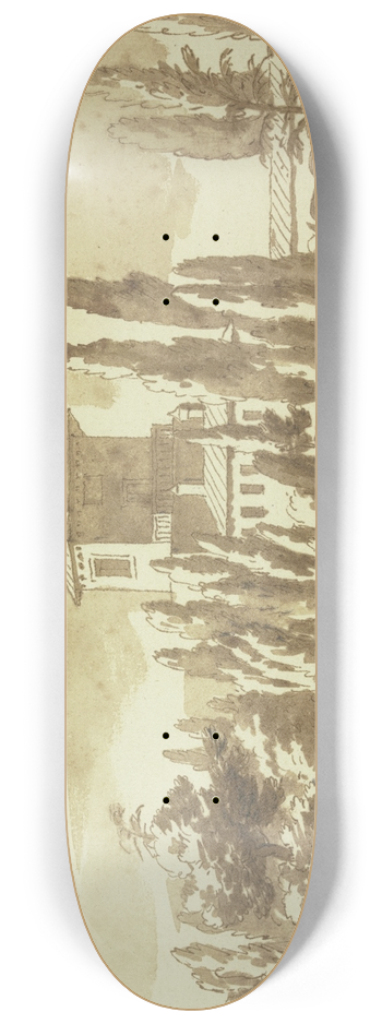 Jacob van der Ulft - Ansicht des Palastes zu Palestrina 8.25 inch art skate deck