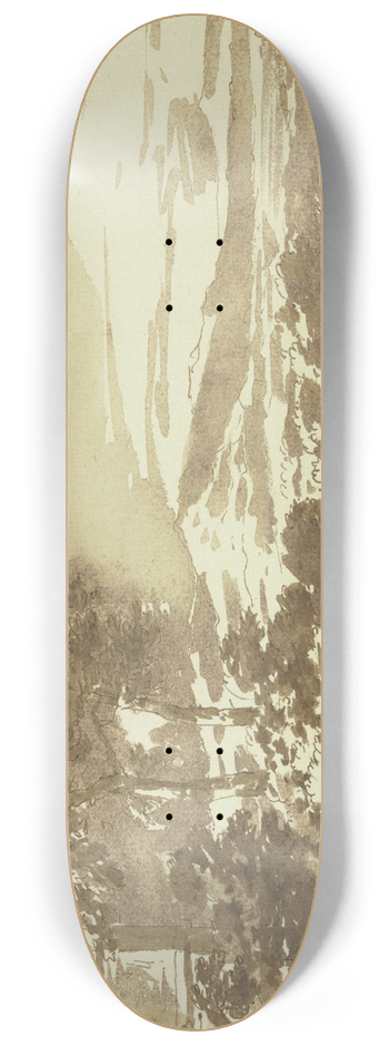 Jacob van der Ulft - Landschaft mit dem Grabmal des Publio Vibio Mariano, landlufig bekannt als die Tomba di Nerone 8.25 inch art skate deck