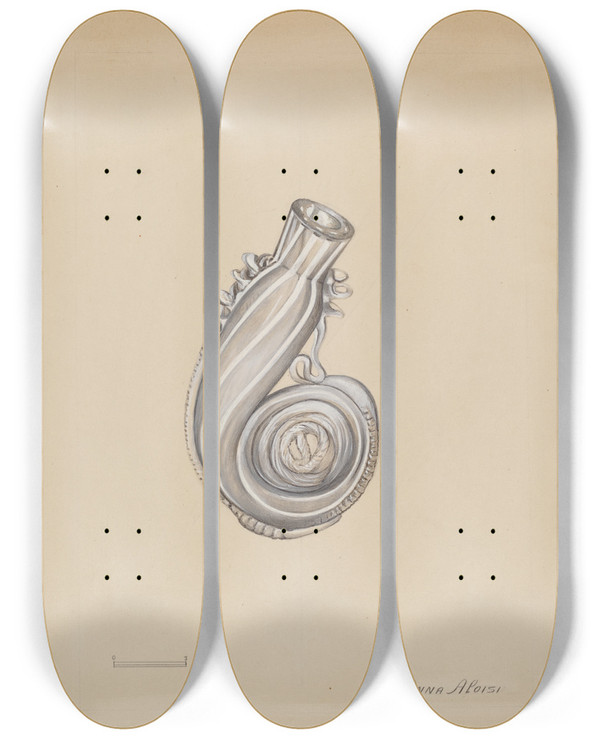 Triptych art skateboard deck of Anna Aloisi Scent Bottle by Anna Aloisi