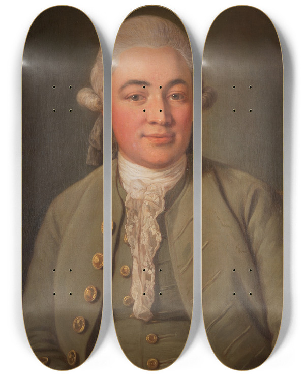 Triptych art skateboard deck of Per Krafft The Elder Olof Kexell Author by Per Krafft The Elder (1724-1793)