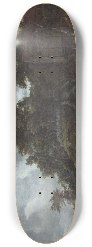 Jacob van Ruisdael - Wooded hillside with a view of Bentheim Castle 8.25 inch art skate deck