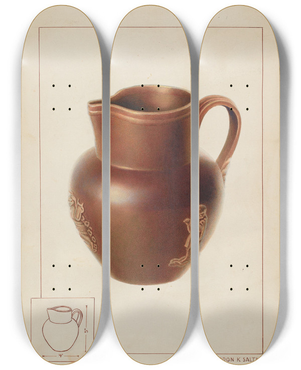 Triptych art skateboard deck of Gordon Saltar Pitcher_2 by Gordon Saltar