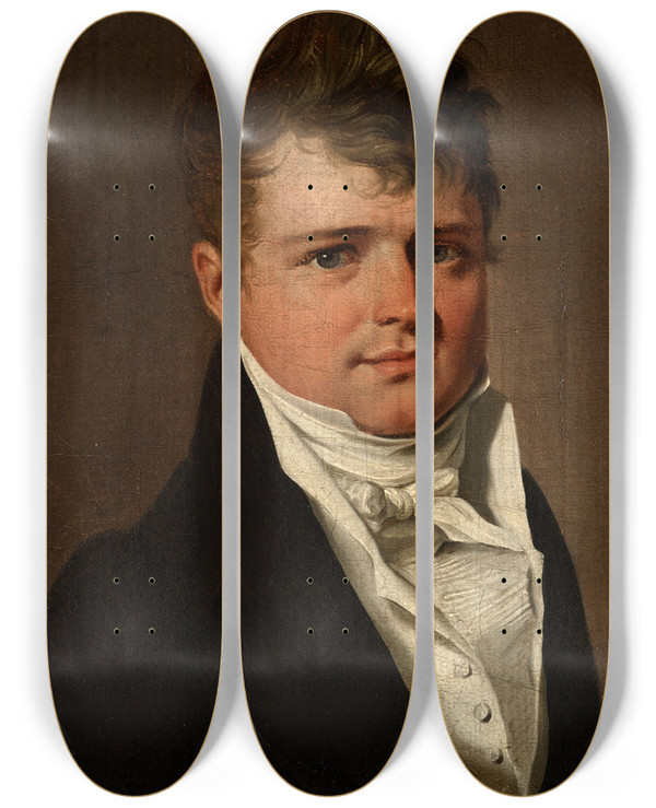 Triptych art skateboard deck of Louis Lopold Boilly Josephreade by Louis Leopold Boilly (1761-1845)
