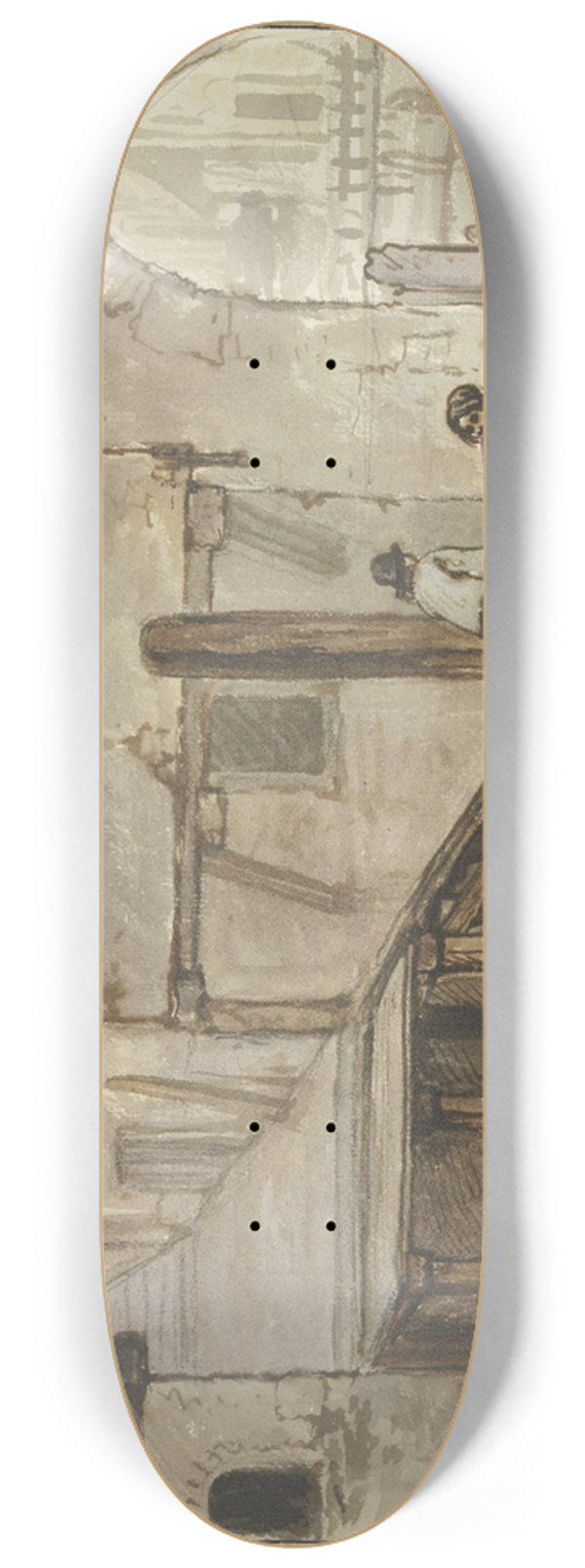 Jacob van Strij - Gracht mit zwei Ruderbooten 8.25 inch art skate deck