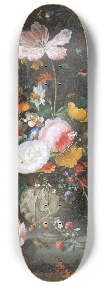 Jacob van Walscapelle - Still Life With Bouquet Of Flowers 8.25 inch art skate deck