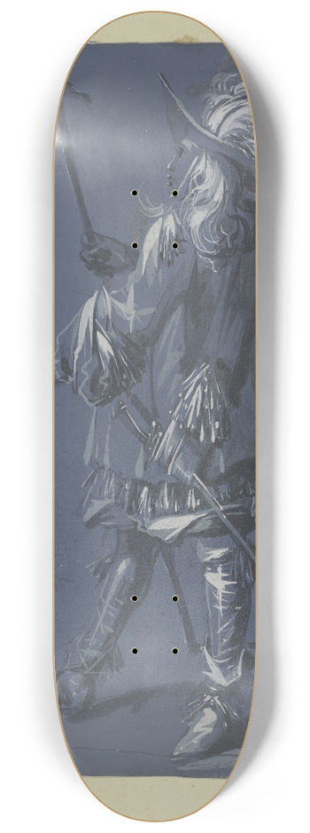 Jacob Weyer - Stehender Offizier mit Hellebarde und Degen, im Profil nach links 8.25 inch art skate deck