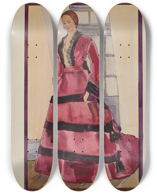 Triptych art skateboard deck of Arelia Arbo Dress_10 by Arelia Arbo