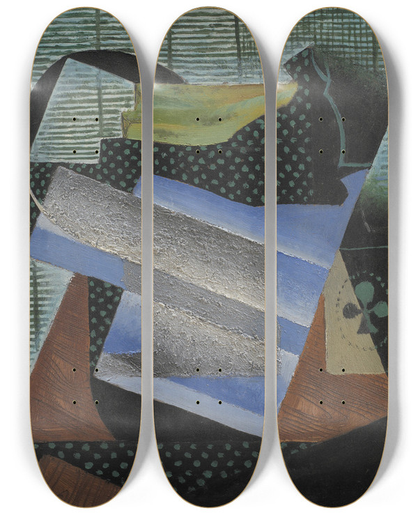 Triptych art skateboard deck of Juan Gris Still Life by Juan Gris (1887-1927)