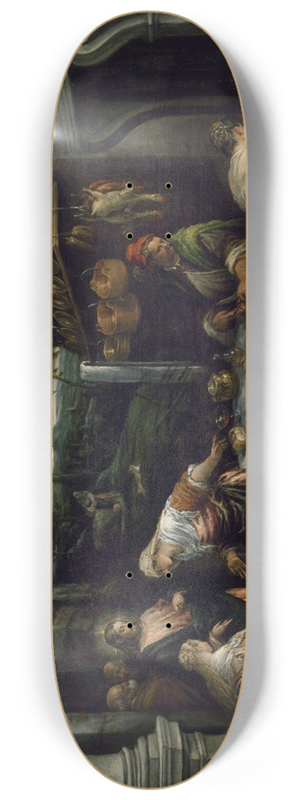 Jacopo Bassano - Christ in the House of Mary, Martha, and Lazarus 8.25 inch art skate deck