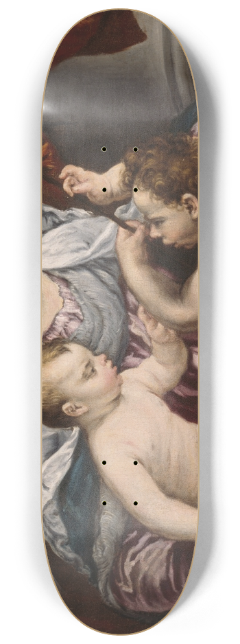 Jacopo Bassano - Virgin and Child with the Young Saint John the Baptist 8.25 inch art skate deck