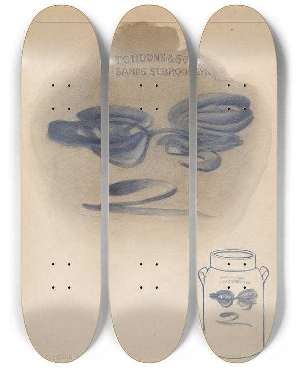 Triptych art skateboard deck of George Loughridge Jar_3 by George Loughridge (20-)