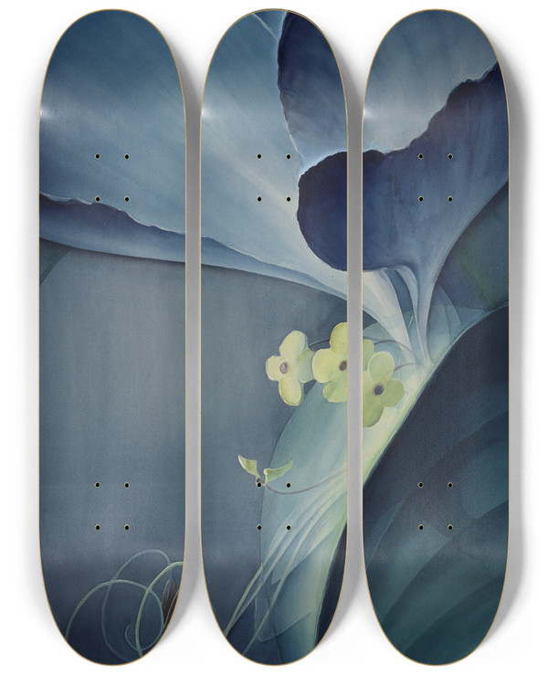 Triptych art skateboard deck of Leon Carroll Three Golddiggers by Leon Carroll (1887-1937)