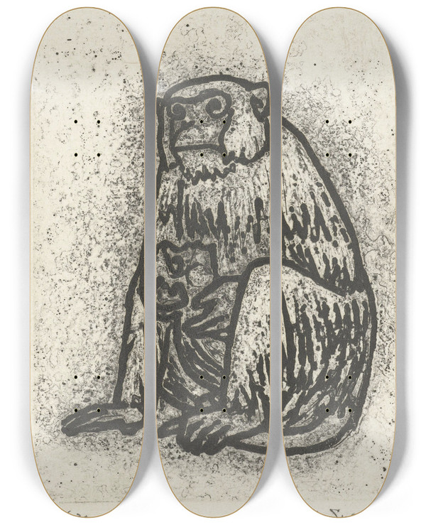 Triptych art skateboard deck of Yo Sugano Aap Met Jong by Yo Sugano (20-)
