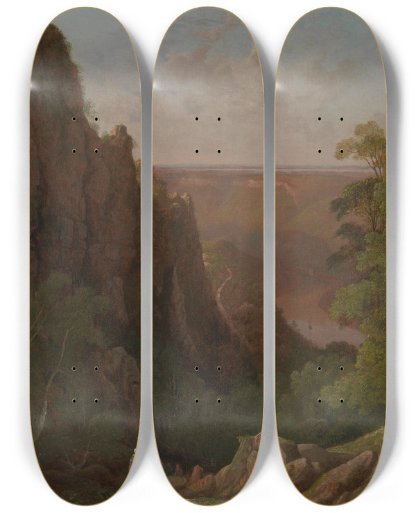 Triptych art skateboard deck of Francis Danby The Avon Gorge by Francis Danby (1793-1861)