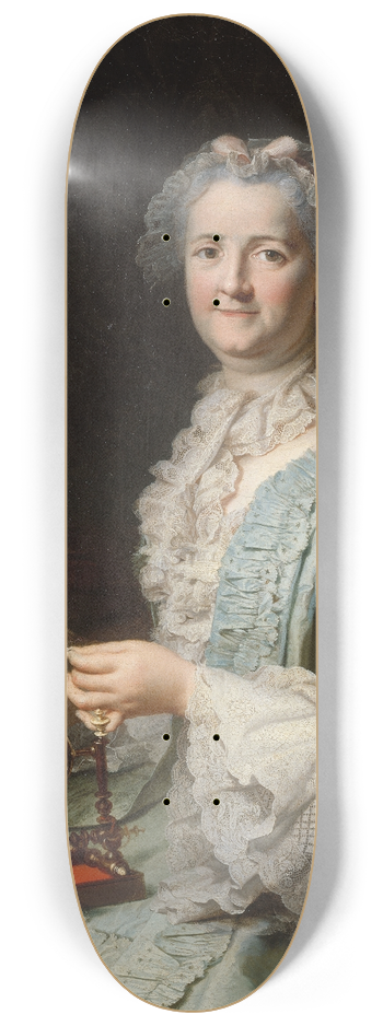 Jacques-Andr-Joseph Aved - Portrait prsum de Franoise-Marie Pouget, seconde femme de Chardin 8.25 inch art skate deck