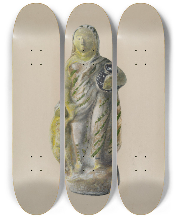 Triptych art skateboard deck of Byron Dingman Figure by Byron Dingman