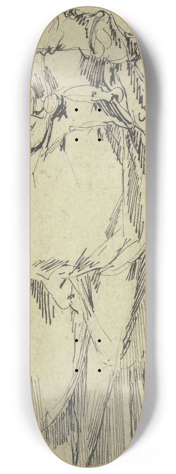 Jacques Bellange - Stehende Frau mit Kind, Rckenansicht 8.25 inch art skate deck