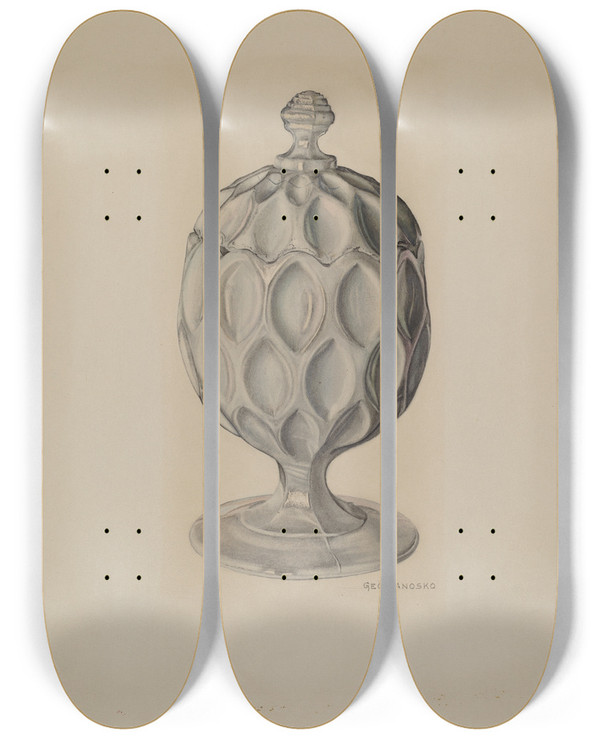Triptych art skateboard deck of George Yanosko Sugar Bowl by George Yanosko