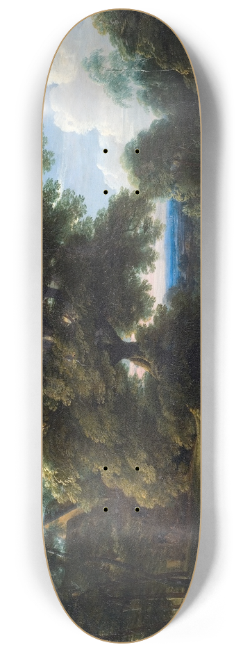 Jacques d'Arthois - Landscape with a Rider in Red 8.25 inch art skate deck