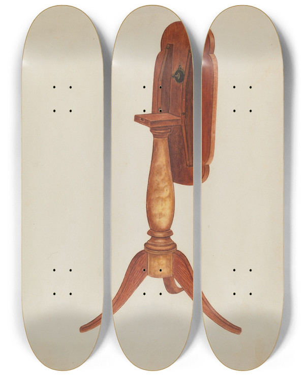 Triptych art skateboard deck of William Mcauley Tiptable Or Canttable_2 by William Mcauley